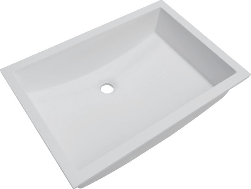 BUM5537 Bathroom Sink Container Hot Selling Molded Ceramic Tile Countertop Sink Solid Surface Rectangular Sink